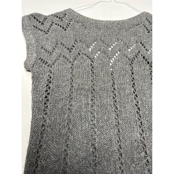 Vintage FaBE Silk & Angora mix, gray vest with a deep V on the back size Large - Picture 4 of 12